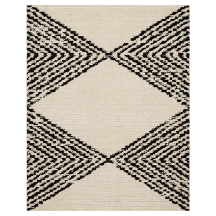 StyleWell Gilles Cream/Black Pyramid 7 ft. 10 in. x 10 ft. Indoor Area Rug