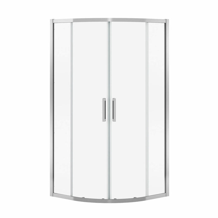 Radia Neo-round 38 x 38 x 71 ½ in. 6 mm Sliding Shower Door for Corner Installation with Clear glass in Chrome (New)