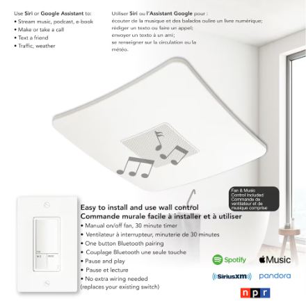 ReVent 80 CFM Bathroom Exhaust Fan with Bluetooth Speaker (New)