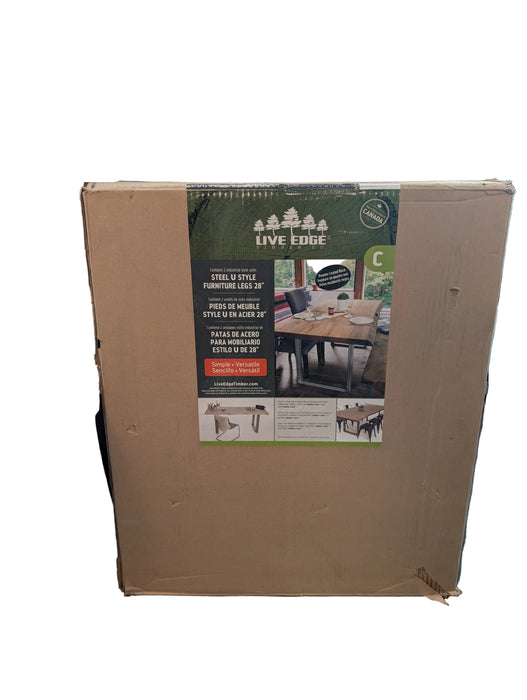 Live Edge 28 inch High U Legs Powder Coated Black (new)