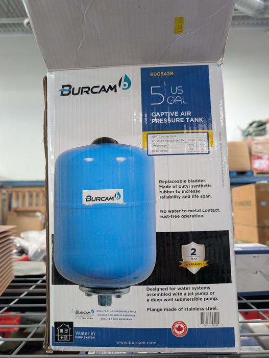 Burcam 5 US Gallon (20L) In-line Pressure Tank