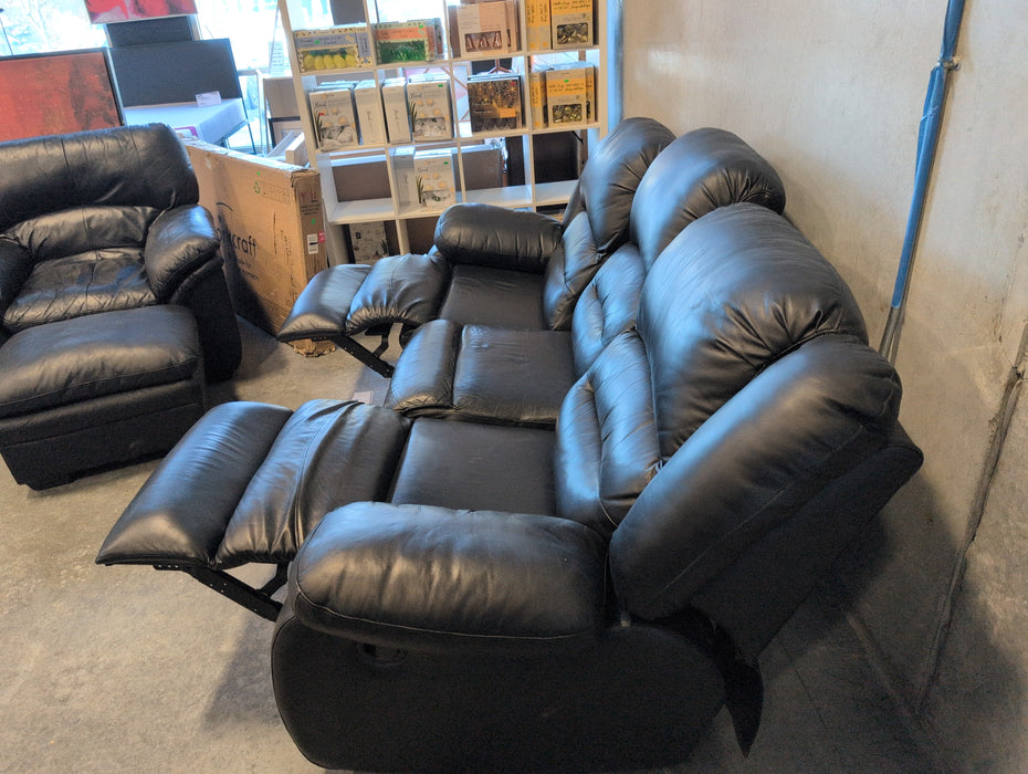 Black Reclining Leather Sofa