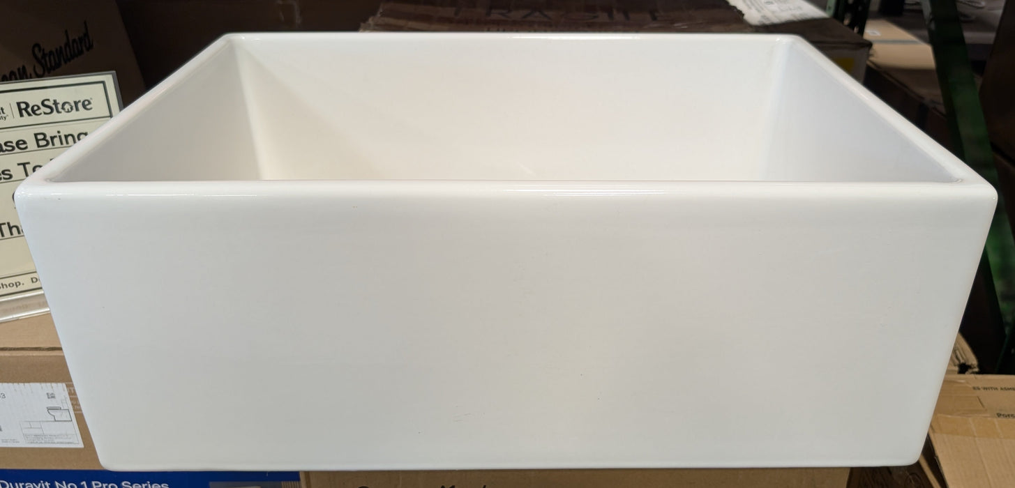BOCCHI Contempo Farmhouse Apron Front Fireclay 27 inch Single Bowl Kitchen Sink in White (OUT OF BOX NEW)