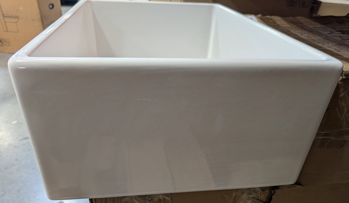 BOCCHI Contempo Farmhouse Apron Front Fireclay 27 inch Single Bowl Kitchen Sink in White (OUT OF BOX NEW)