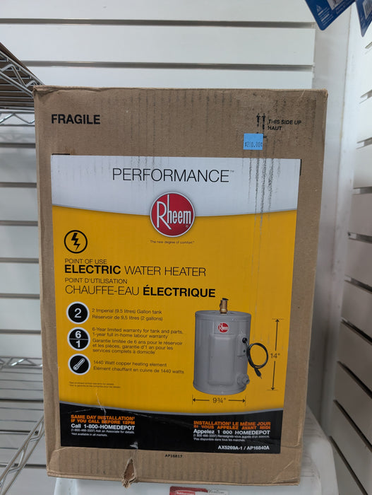 Rheem Performance 2 Gallon (9L) 6 Year 1.44kW Point of Use Tank Electric Water Heater