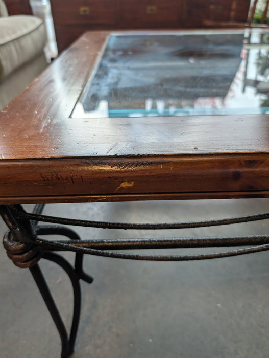 Wood & Wrought Iron Coffee Table (Used)