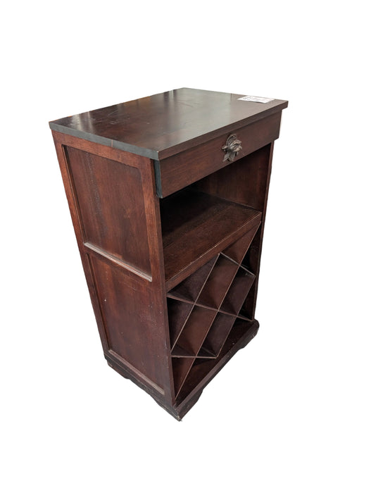 Dark Wood Wine Rack & Bar Cabinet (used)