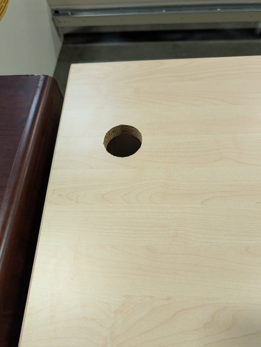 Maple Laminate Desk With Single Pedestal File Cabinet (Used)