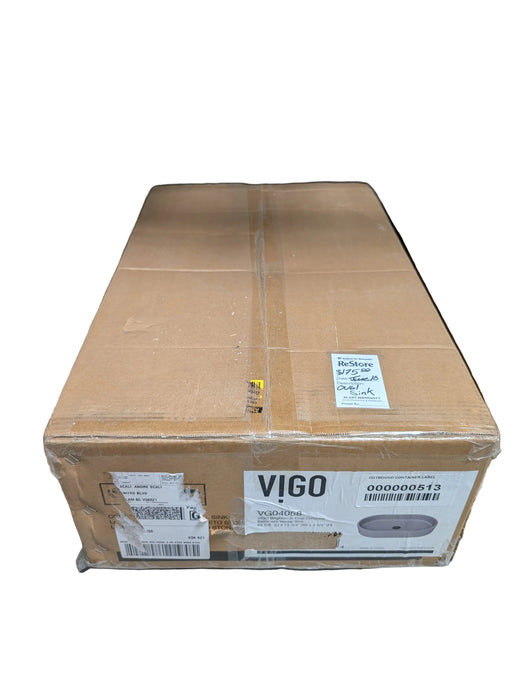 VIGO Sagrada Concreto Stone Oval Vessel Bathroom Sink in Gray (new)