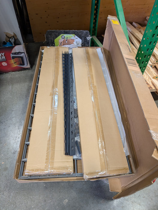 Husky 48-inch W x 78-inch H x 24-inch D 5-Shelf Heavy Duty Industrial Welded Steel Garage Storage Rack Shelving Unit in Black (Missing 1 Leg)