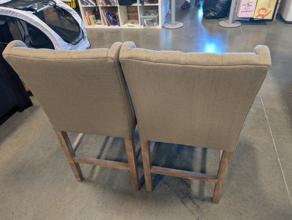 Brown Tufted Armless Bar Stool High Dining Chair Living Room (Used)