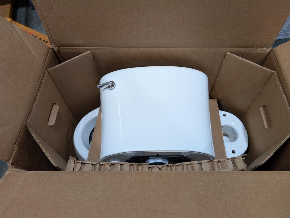 KOHLER Gleam 2-Piece Chair Height Elongated Skirted 4.8 LPF Single Flush Toilet in White with Slow Close Seat (Missing Tank Lid)