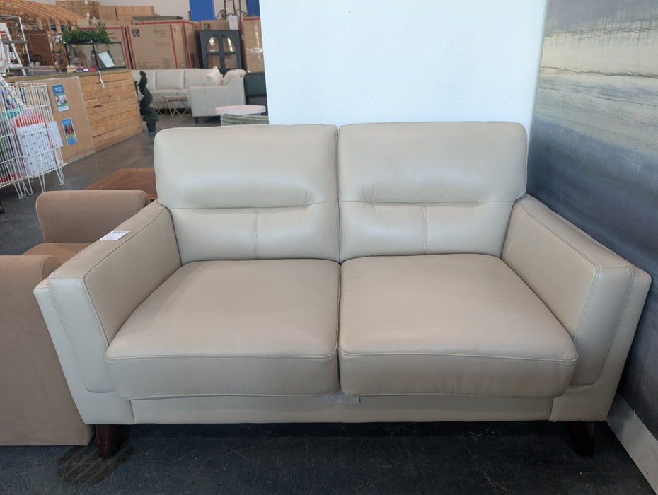 Cream Leather 2-Seater Sofa (new)