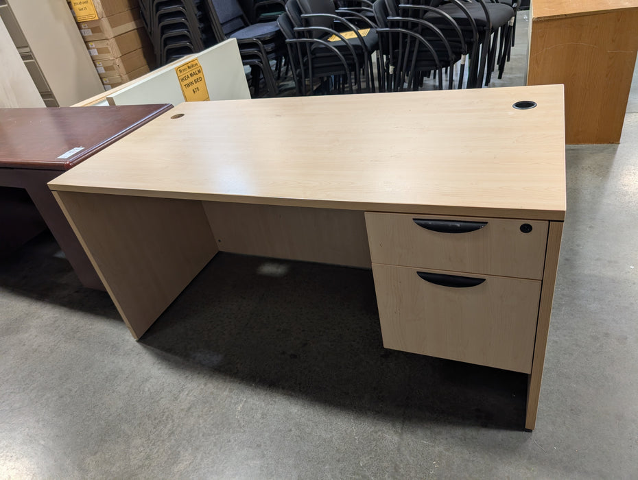 Laminate office desk with file cabinet