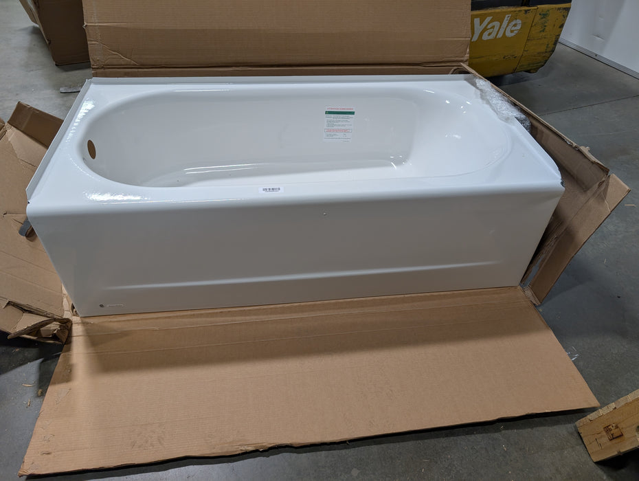 American Standard Princeton PRO Steel 60 x 30-inch Integral Apron Bathtub with Left-Hand Drain in White