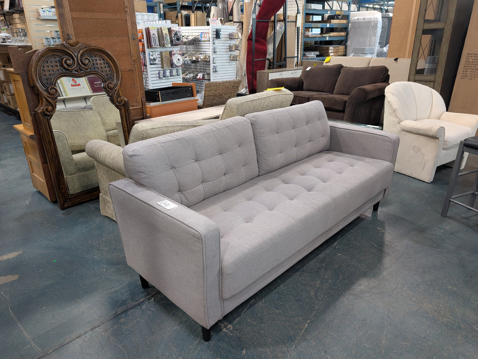 Modern Grey Grid-Tufted 3-Seater Sofa (used)