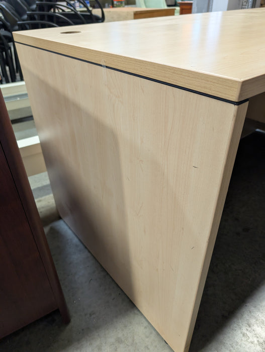 Maple Laminate Desk With Single Pedestal File Cabinet (Used)