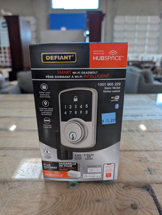 Defiant Square Compact Satin Nickel Electronic Single Cylinder Deadbolt (new)