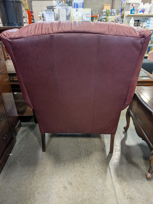 Burgundy Leather Wing Back Chair (Used)