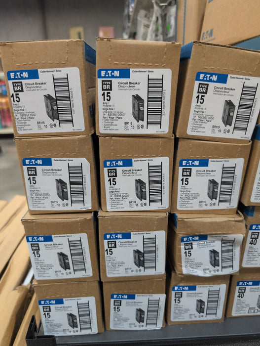Eaton Type BR 15-amp Circuit Breaker 10pk for Safety