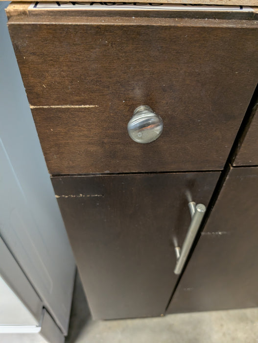 13-Piece Dark Walnut Kitchen Cabinet Set (Used)