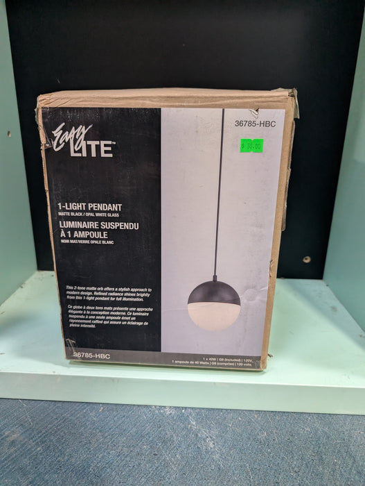 6-inch 1-Light Matte Black Pendant with Bulb Included (new)