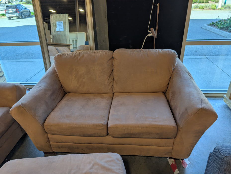 Latte Microsuede Loveseat (Used)