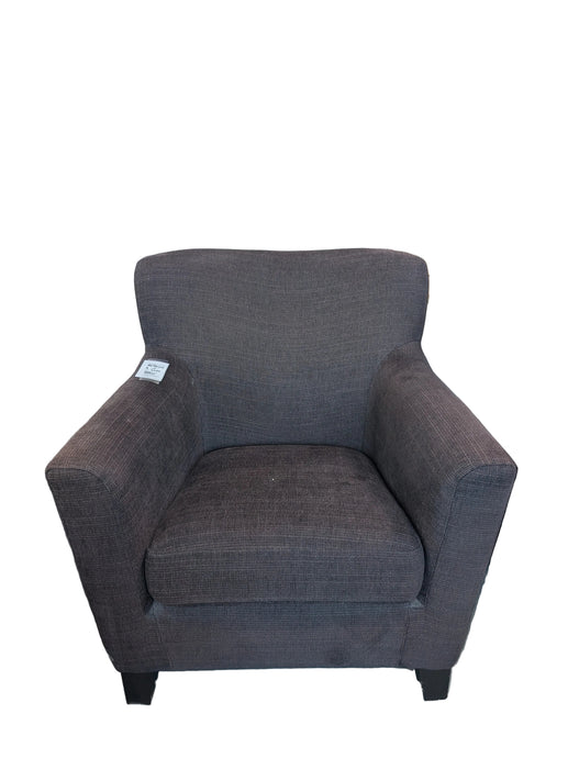 Contemporary Charcoal Textured Woven Fabric Armchair (used)