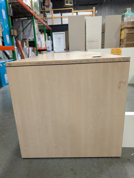 Maple Laminate Desk With Single Pedestal File Cabinet (Used)