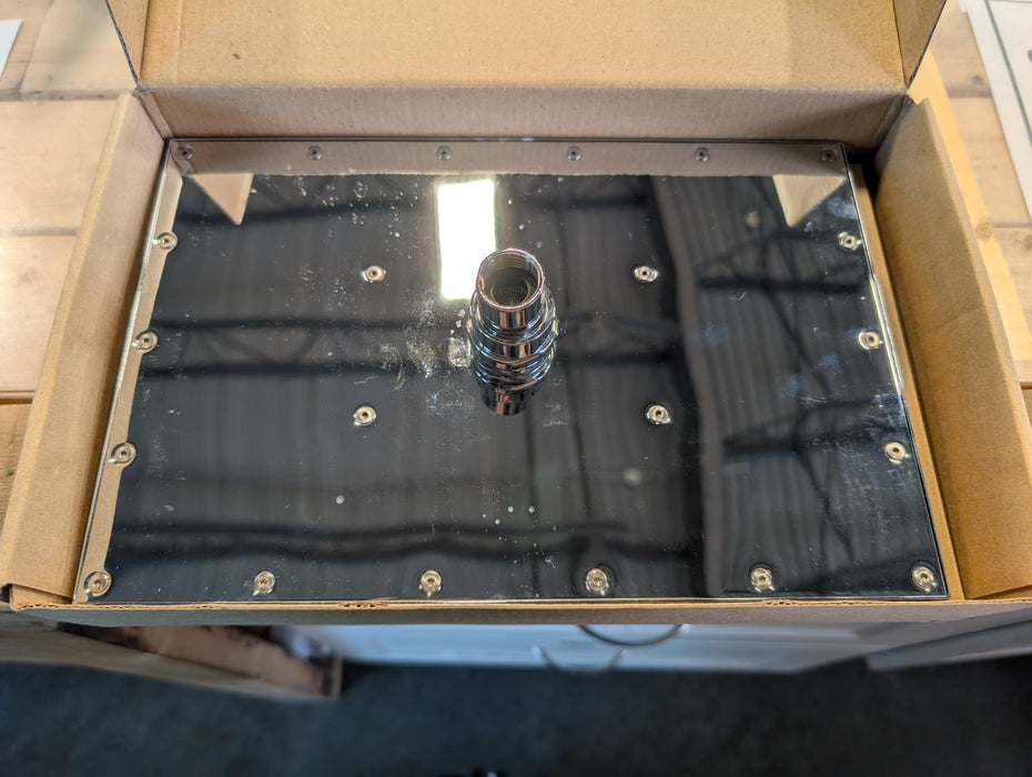 12"x8" Rectangular Chrome Rain Shower Head (New)