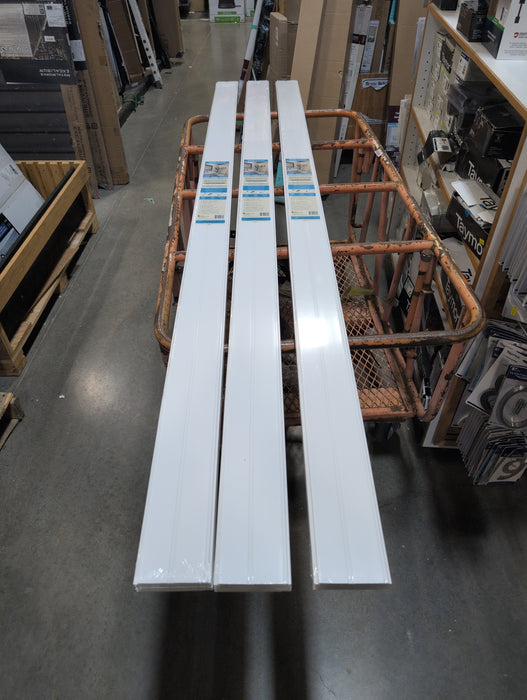 R2i Millwork Wainscot Kit - Prefinished Ready to Install - Fauxwood White - 4-Piece of 1/4 In. x 4 In. x 96 In. (New)