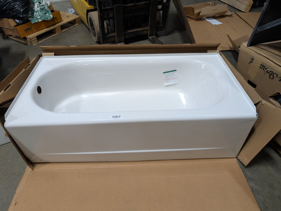 American Standard Princeton PRO Steel 60 x 30-inch Integral Apron Bathtub with Left-Hand Drain in White