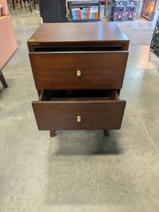 Century Modern Wood 2 Drawer Nightstand (New)
