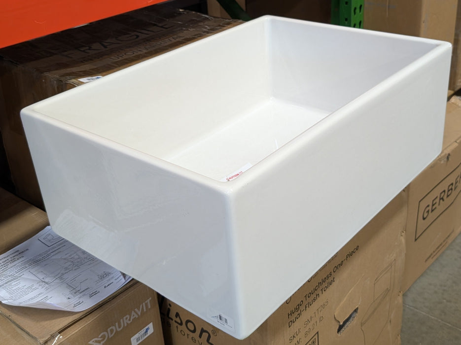 BOCCHI Contempo Farmhouse Apron Front Fireclay 27 inch Single Bowl Kitchen Sink in White (OUT OF BOX NEW)