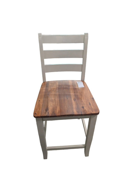 Two-Tone Farmhouse Ladder-Back Bar Stool