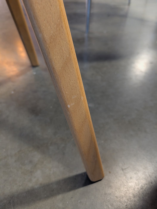 Grey Bucket Seat w/ Natural Wood Base (Used)