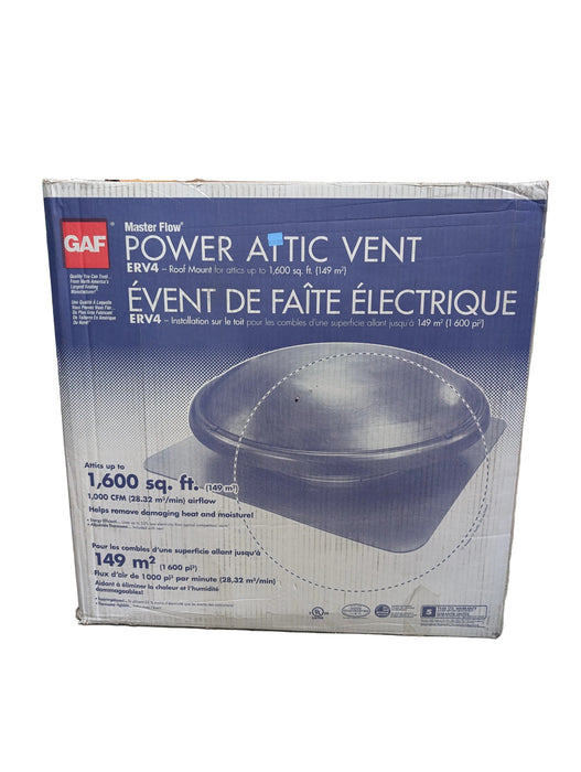 GAF Master Flow 1000 CFM Round Galvanized Power Roof Vent Fan in Black