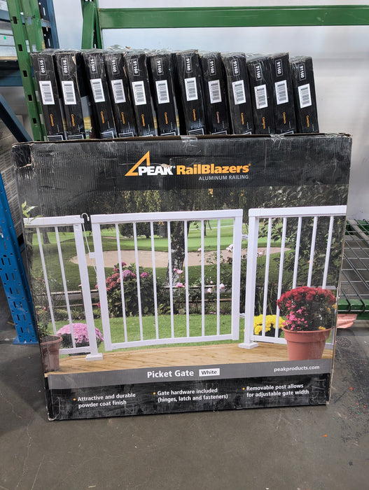 Peak RailBlazers Aluminum Deck Railing - Picket Gate - 42 Inch, White (new)