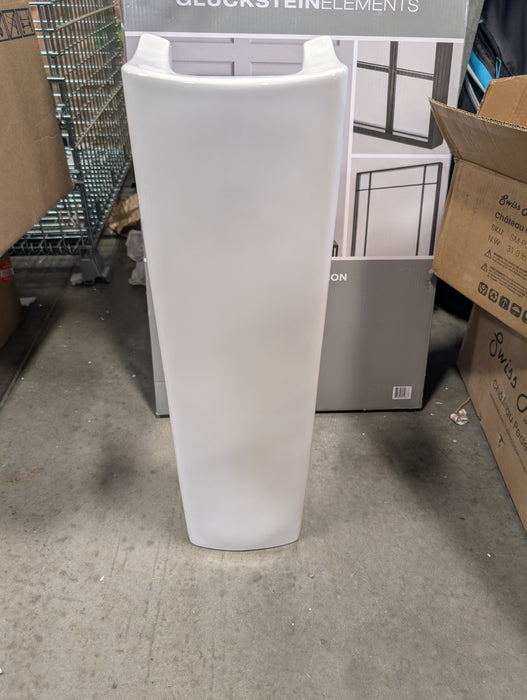 Swiss Madison Chateau Pedestal Bathroom Sink Round Single Faucet Hole in White (new)