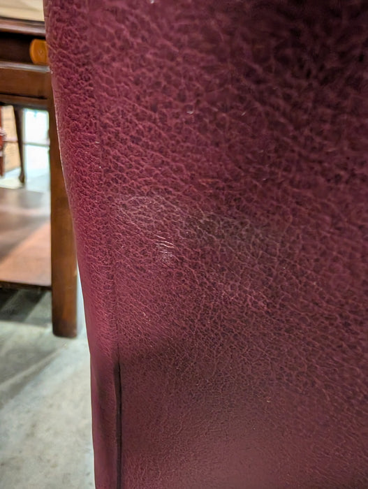 Burgundy Leather Wing Back Chair (Used)