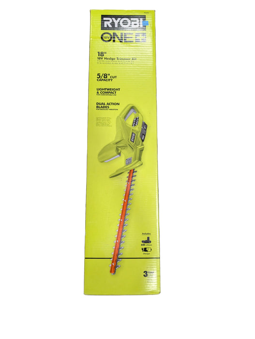 RYOBI 18V ONE+ 18-inch Cordless Battery Hedge Trimmer with 1.5 Ah Battery and Charger (new)