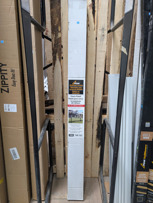 Peak 6' x 5' Powder-Coated Aluminum Metal Fence Panel Black