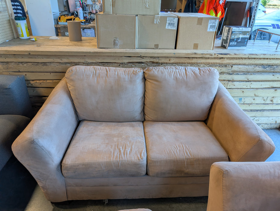 Latte Microsuede Loveseat (Used)