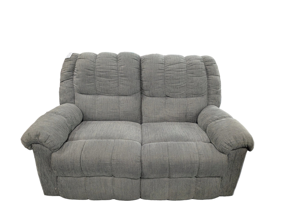 Sage Grey Textured Plush Dual Reclining Loveseat (used)