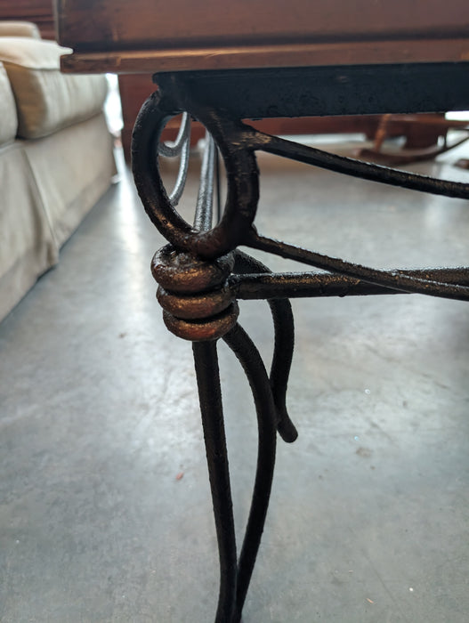 Wood & Wrought Iron Coffee Table (Used)