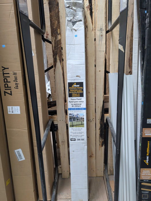 Peak 6' x 4' Powder-Coated Aluminum Metal Fence Panel Black