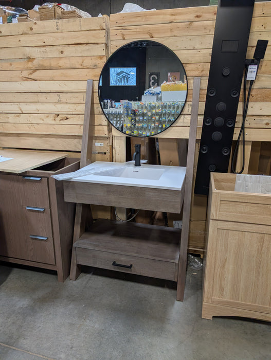 Presenza CAMDEN 31-inch Single Sink Freestanding Bathroom Vanity Combo in Walnut with Mirror and Faucet (New)