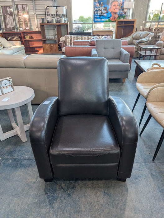 Espresso Faux Leather Reclining Accent Armchair (used)