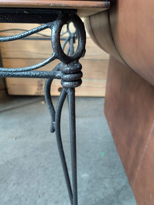Wood & Wrought Iron Side Table (Used)