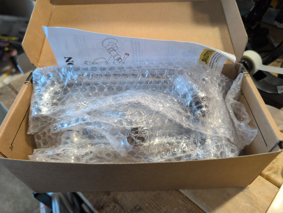 Kingston KS313C Double-Handle 2-Hole Wall-Mount Bridge Kitchen Faucet, Polished Chrome (New)